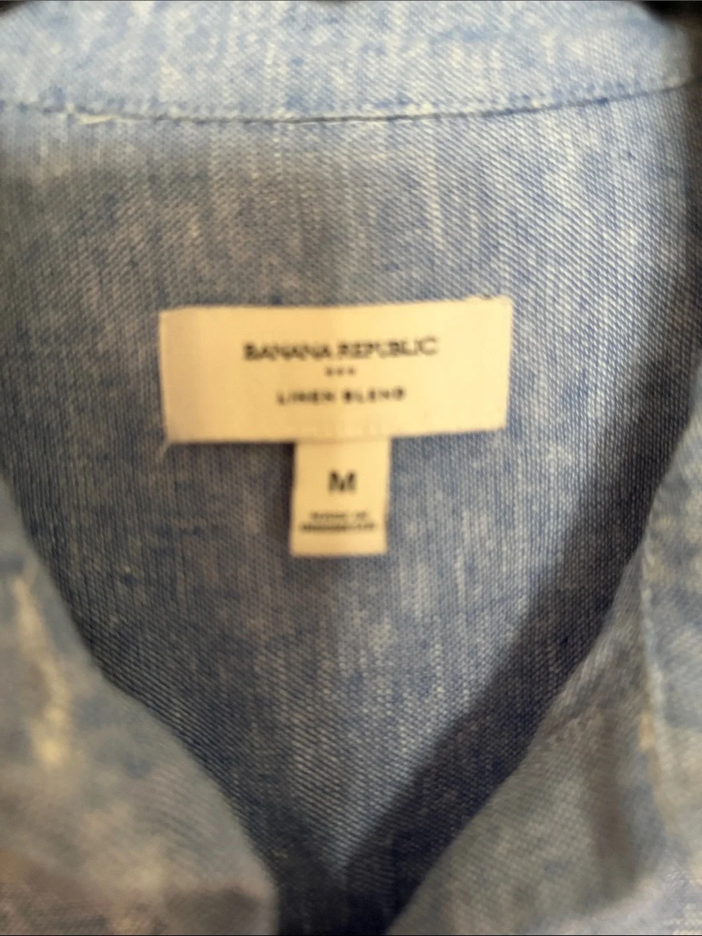 Banana Republic Blue Linen Blend Button Down Shirt M - Picture 6 of 8